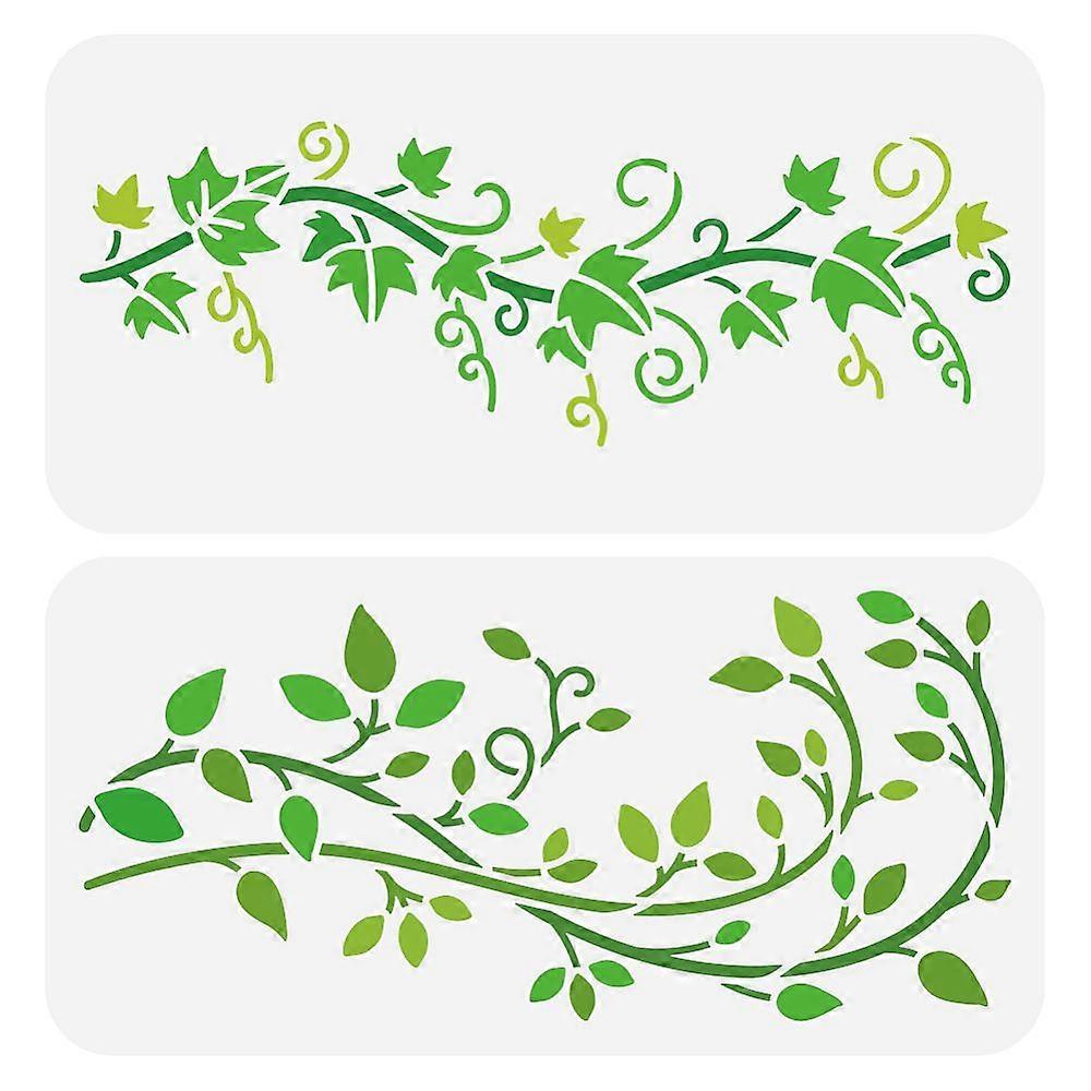 1セットPET中空アウトドローイングペイントステンシルDIYスクラップブックフォトアルバムフラワー150x300mm 2個/セット