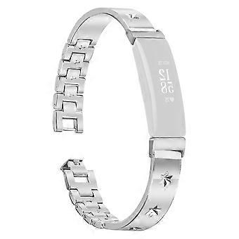 Type A pour Fitbit Inspire 2 Bracelet de Montre En Métal Bracelet Motif Flocon De Neige, Argent