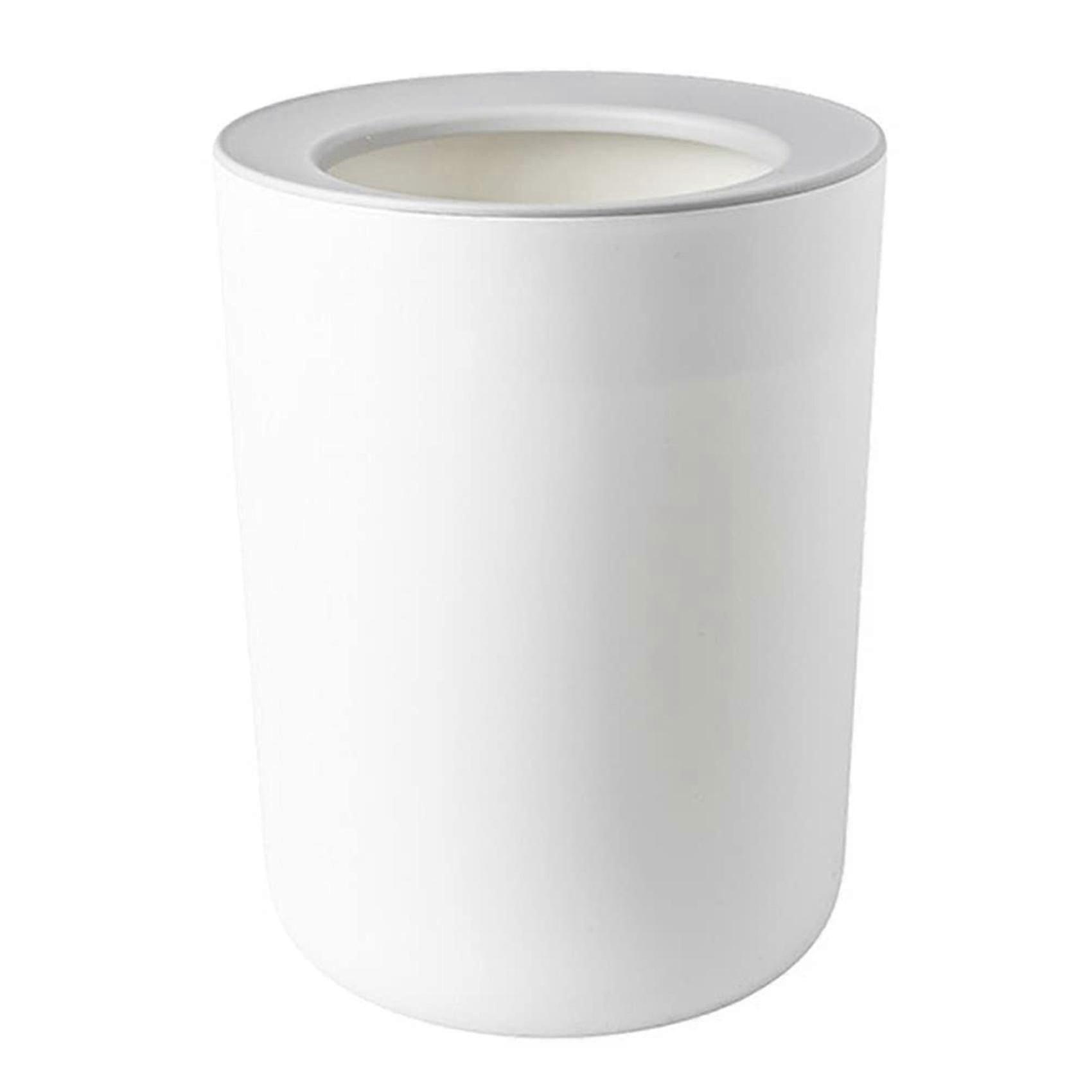 12 L Small Round Plastic Trash Can With Pressure Ring For Bathroom D