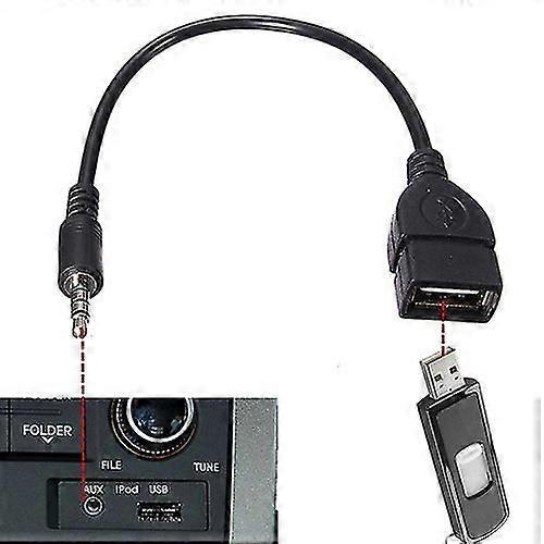 نايفير 3.5 ملم ذكر الصوت أوكس في جاك إلى USB 2.0 نوع A أنثى وتغ محول كيبل-YKY416