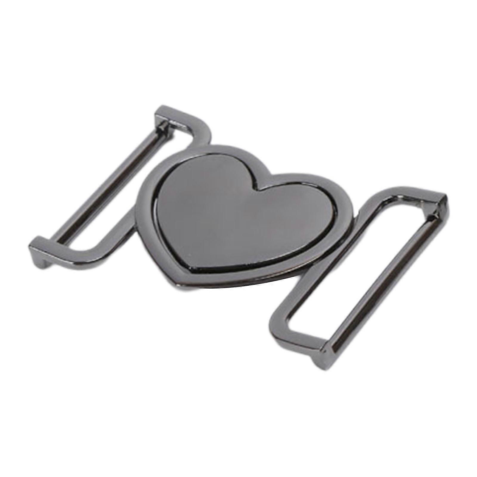 Heart Shaped Metal Roller Buckles 3/4cm Turn Clasp Belt Buckle Replacement Hand DIY Craft Accessories Decorative Buckles  4cm gun color