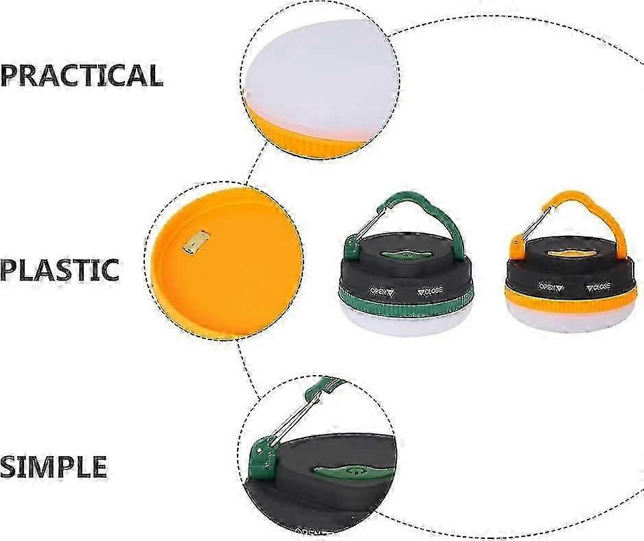 Professional Camping Lamps Multi-function Tent Lights Convenient Tent Lamps (2pcs, Orange+green)