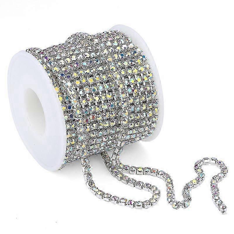 10 יארד 2.8 מ"מ קריסטל שקוף שרשרת ריינסטון לסגור שרשרת לקצץ בתפזורת להכנת תכשיטי מלאכה