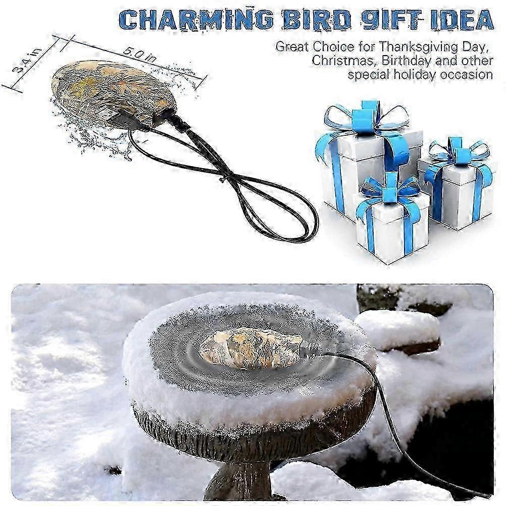 Bird Bath Heater for Outdoors in Winter Birdbaths Deicer with Thermostatically Controlled for Patio Yard Lawn
