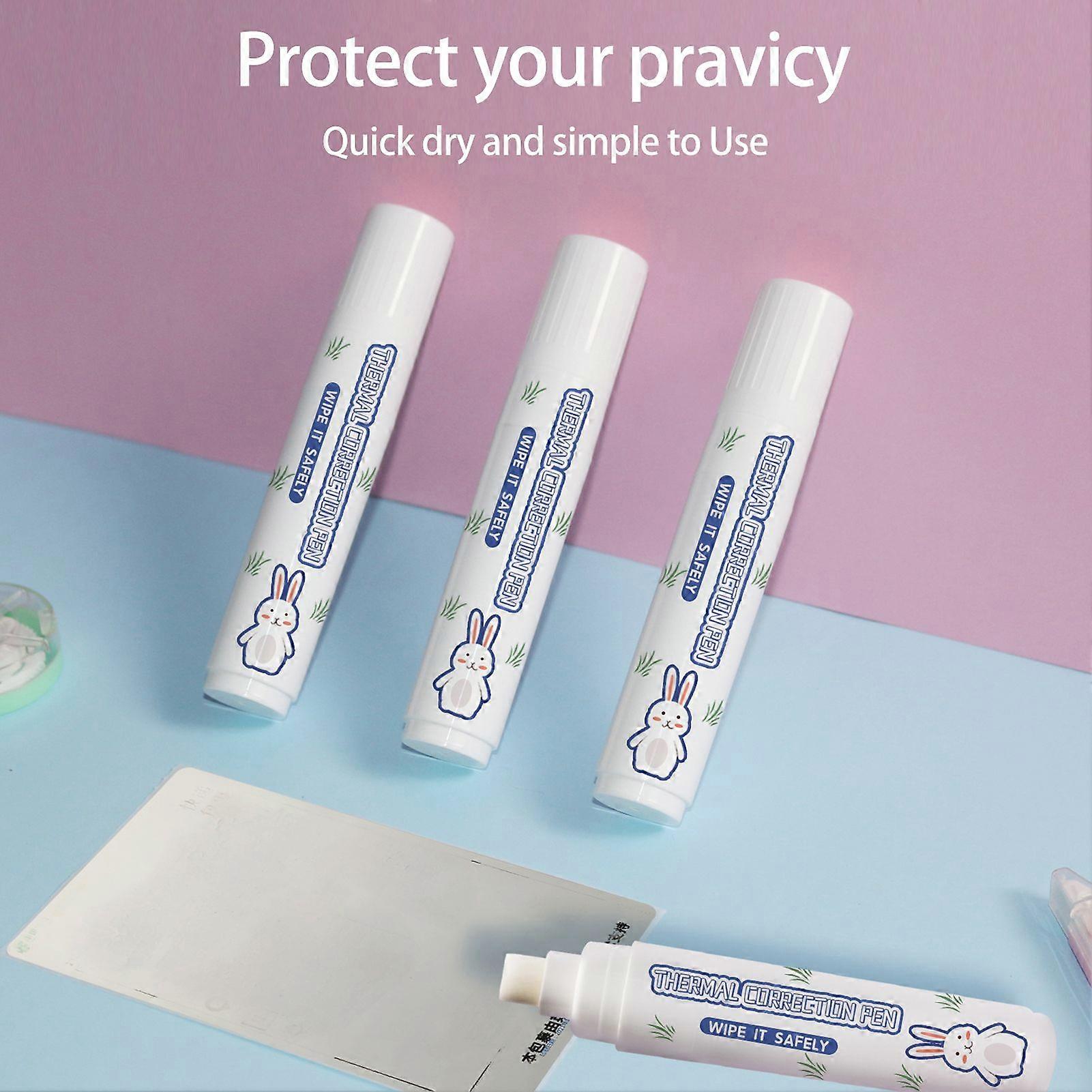 Thermal Paper Correction White Out Liquid Pen Parcel Express Tool for Thermal Label Shopping Bill Data Information Eraser Privacy Protection Pen - 1PC