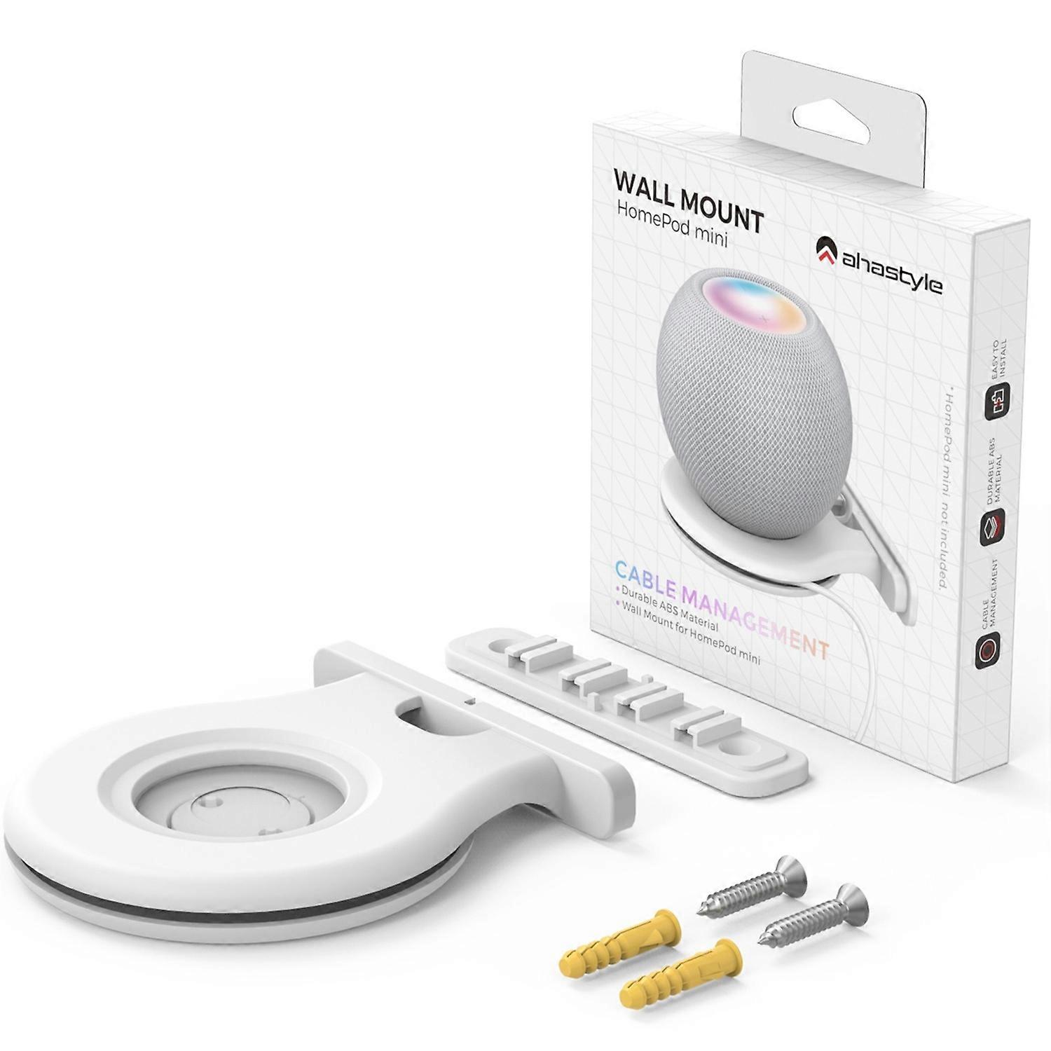AHASTYLE PT149 For Apple HomePod Mini Smart Speaker Wall Mount Holder Bracket Hanger-White