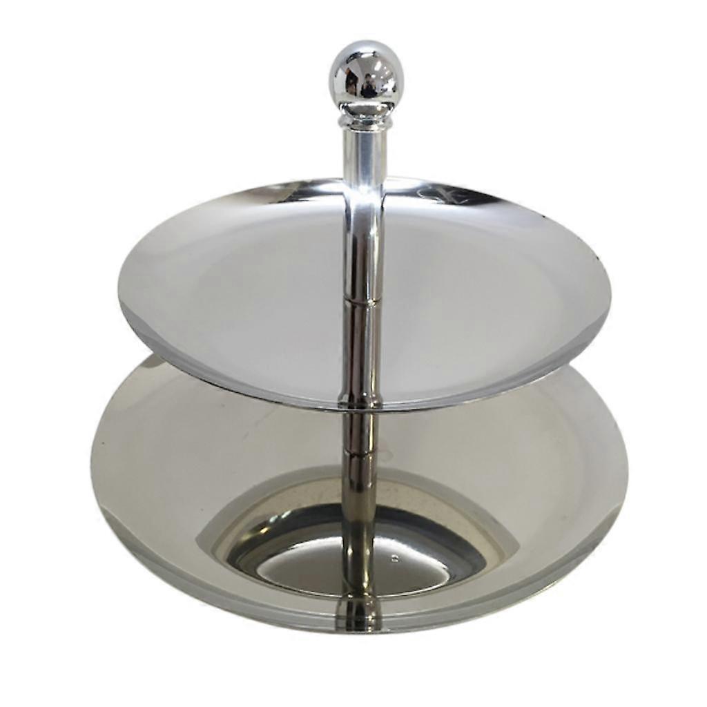 2 Rows Stainless Steel Cupcake Holder Wedding Cup Presentation Fruit Plate