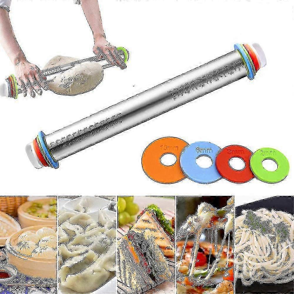 Rolling Pincookie Rolling Pin Stainless Steel Rolling Pin 17 In Adjustable Rolling Pins