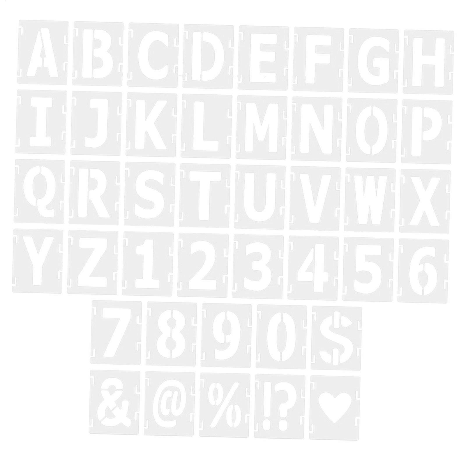 42Pcs Letter Stencils Drawing Stencils Symbol Numbers Craft Stencils for Home