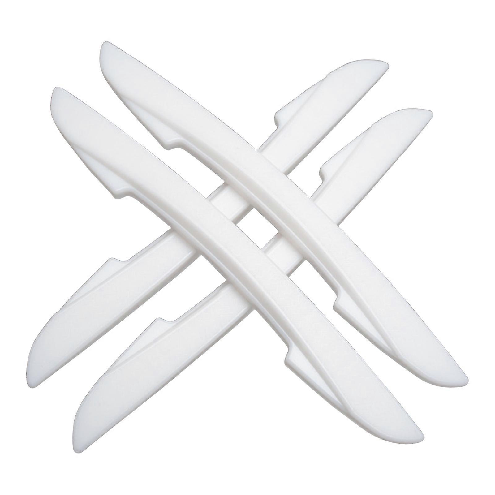 4Pieces Vehicle Rear View Mirror Cover Door Edge Guards Strips Stickers Suitable for Scratch Prevention Long Lasting Use White
