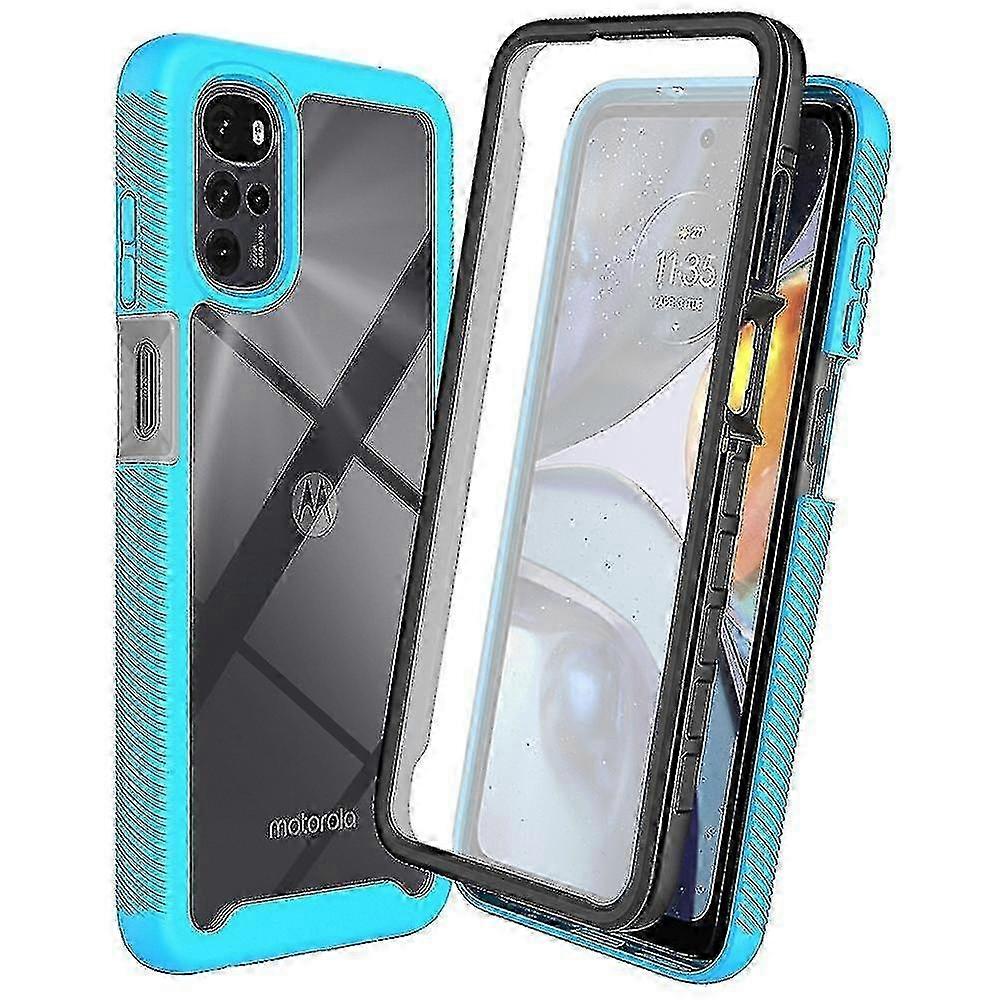 Θήκη Motorola Moto G22 3-σε-1 υβριδική, αντιχαρακτική προστασία + προστατευτικό οθόνης PET - Μαύρο