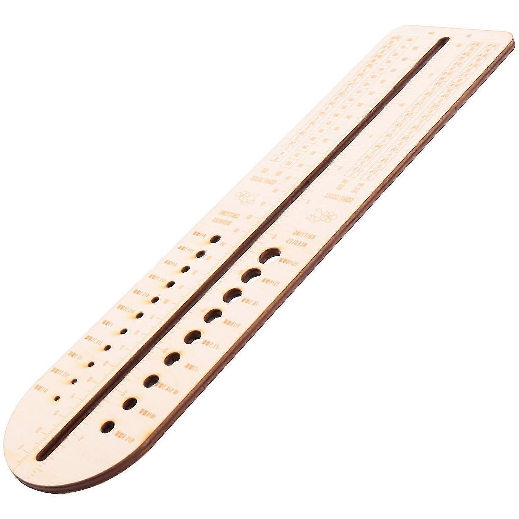 Wooden Sock Blockers for Knitting Needle Gauge Crochet Size Measurement Ruler Weaving Tool Needle Measuring Tool