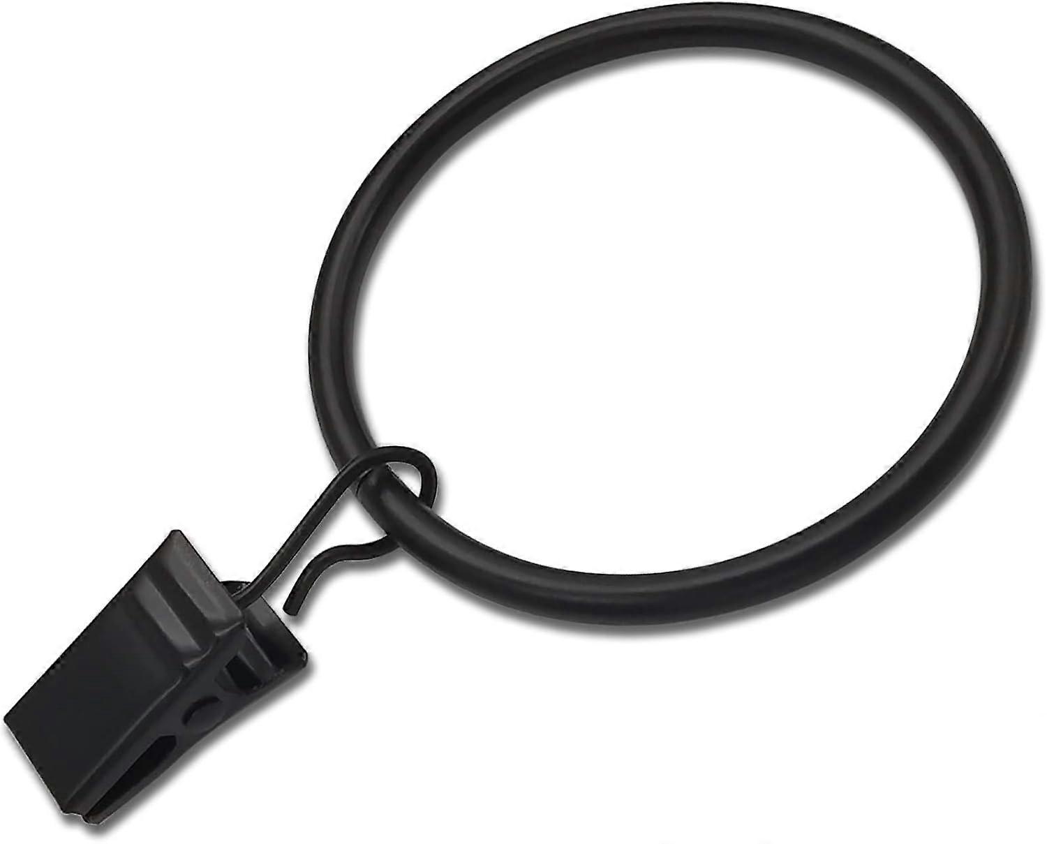 Heavy Duty Curtain Hooks with Strong Tension Clip, Vintage Black Premium Metal Drapery Rings for Wide Application in Meeting Spaces, Easy To Use for