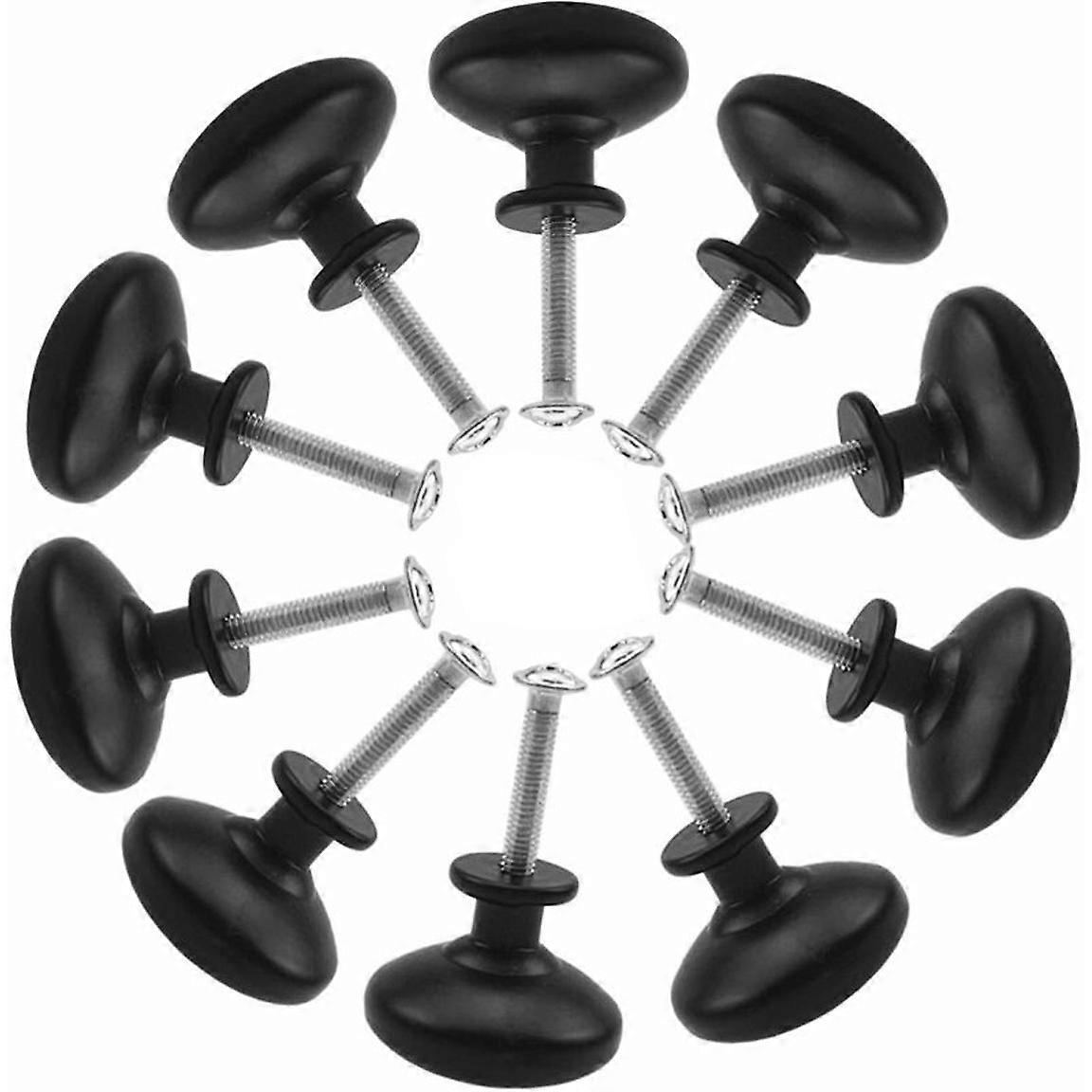10PCS Black Door Drawer Handles, 30mm Furniture Knobs, Single Hole Circular Drawer Knobs, Door Knobs, Cabinet Handles
