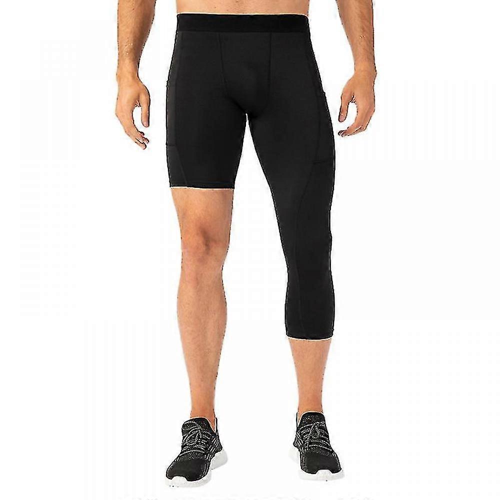 الرجال طماق الساق واحدة متوافقة كرة السلة جيوب الجانب اللياقة البدنية تدريب ساق واحدة Tights_Special هدية