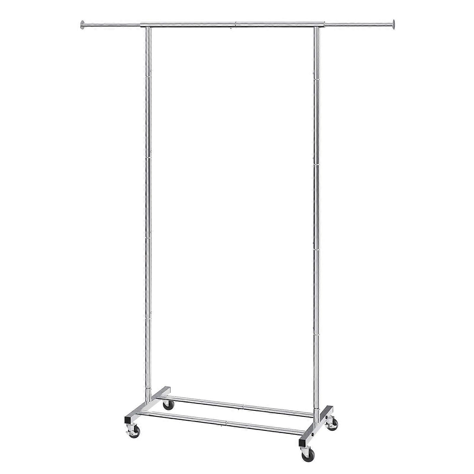 Clothes Rack with Wheels, Adjustable Length Clothing Rack, 2 Lockable Wheels