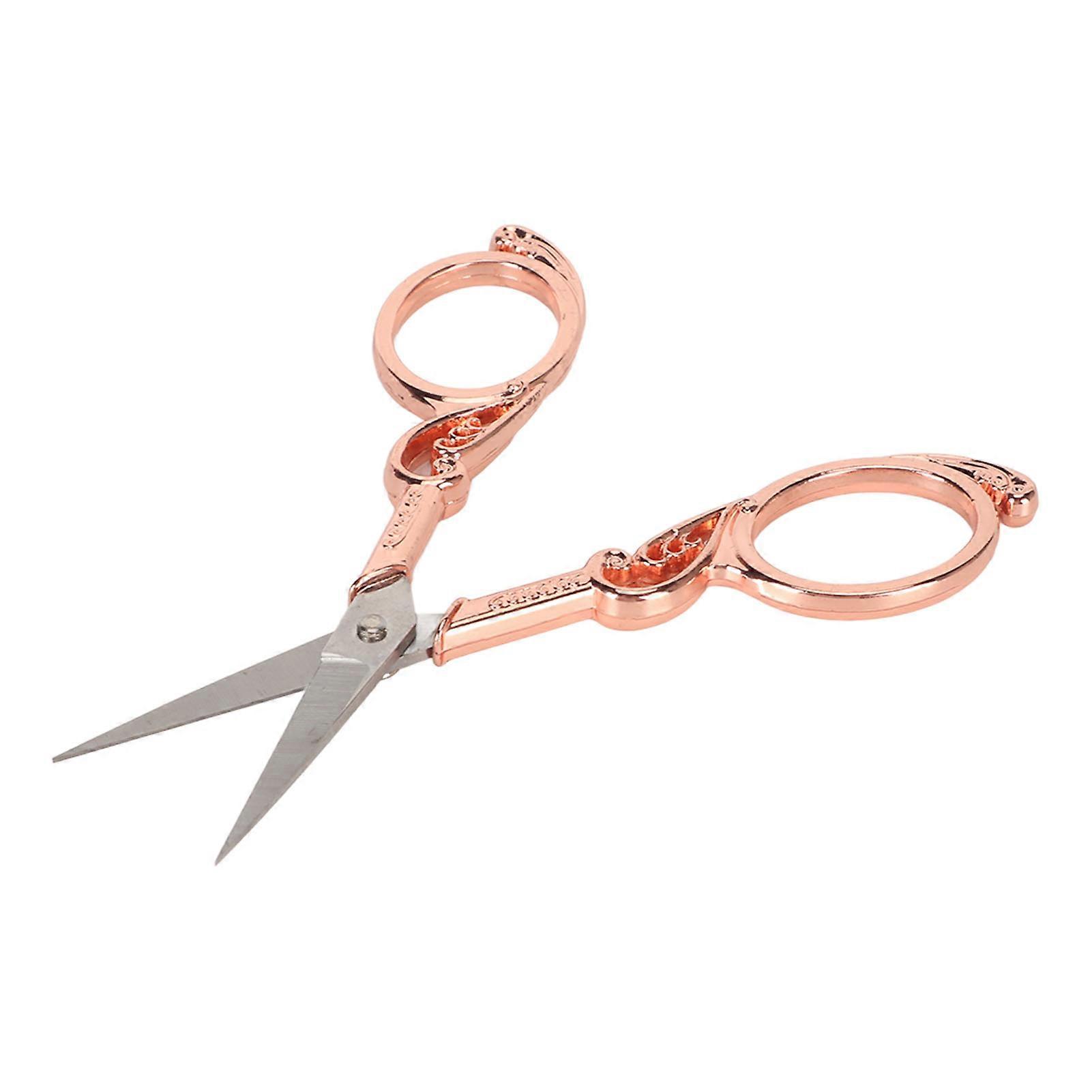 Vintage Stainless Steel Carved Handle Effort Saving Multifunction Scissors for Embroidery Craft Art