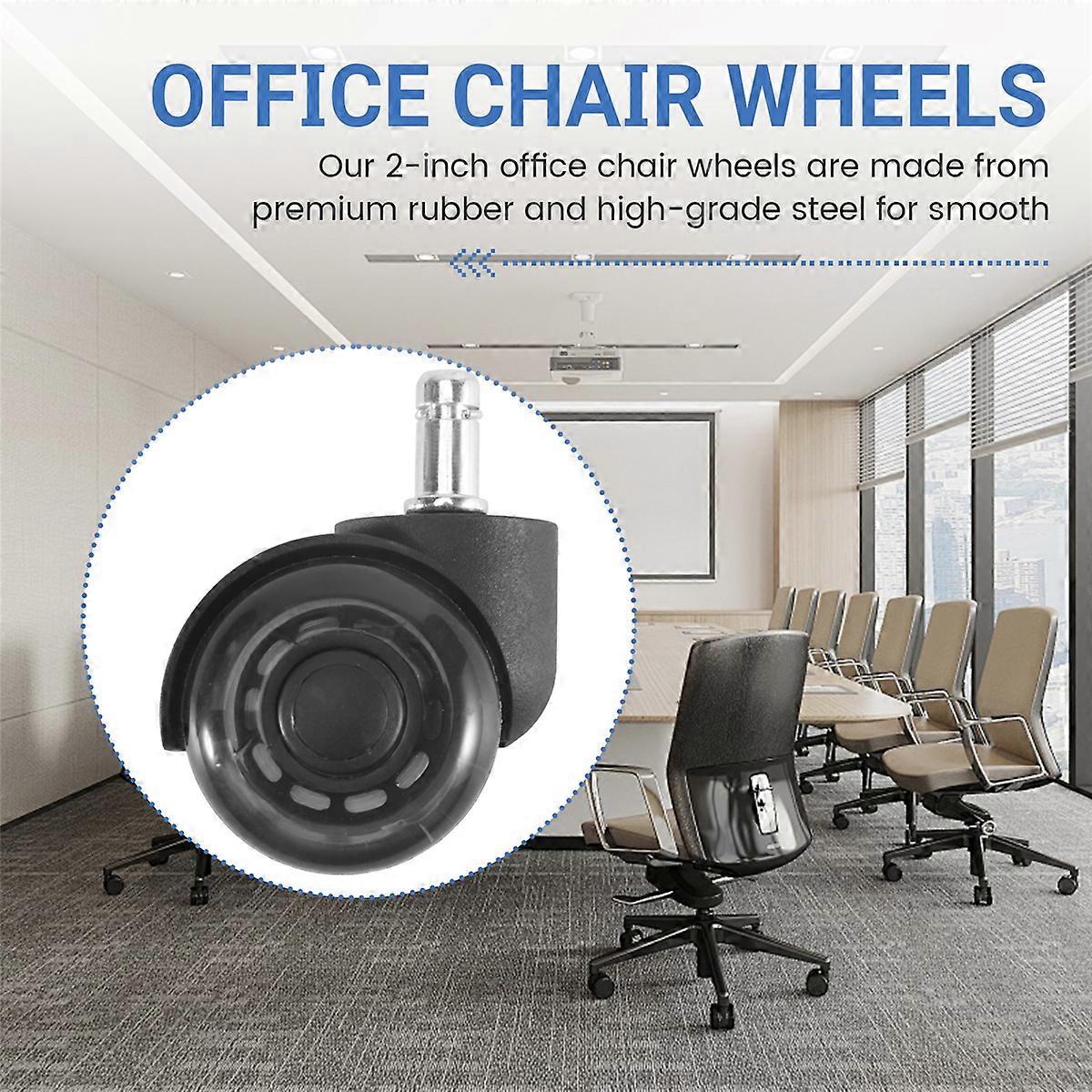 Office Chair Wheels,2 Inch Replacement Soft Mute Desk Caster Wheels