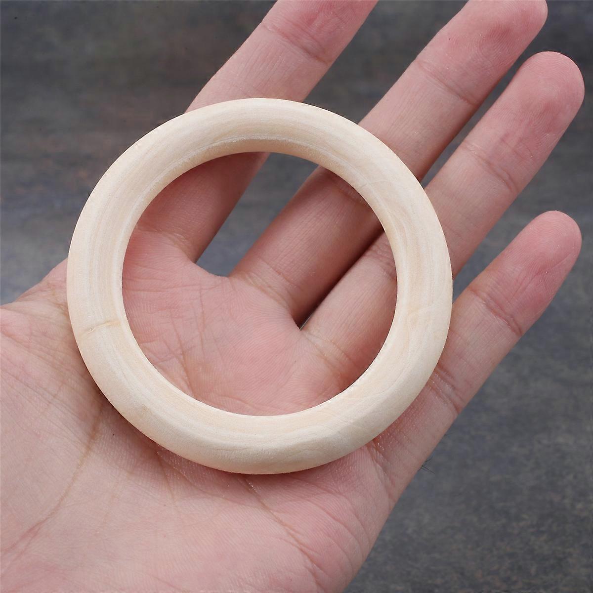 30Pcs 70mm Wood Rings,for DIY Crafts, Macrame Plant Hanger,Ornaments