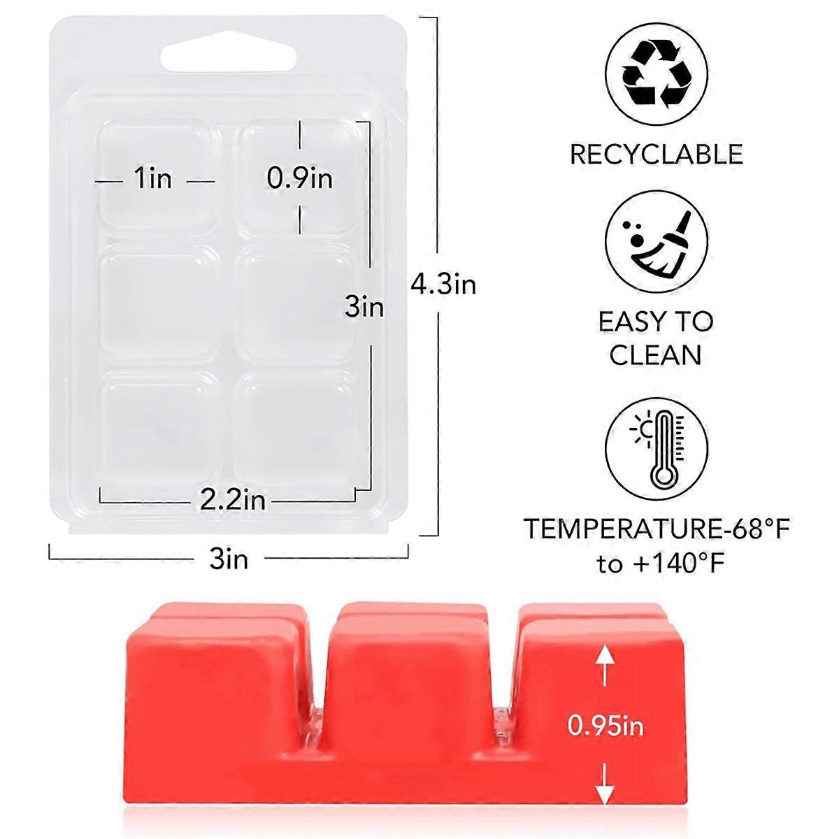 Wax Melt Molds 100 Pack - Clear Plastic Wax Melt Containers