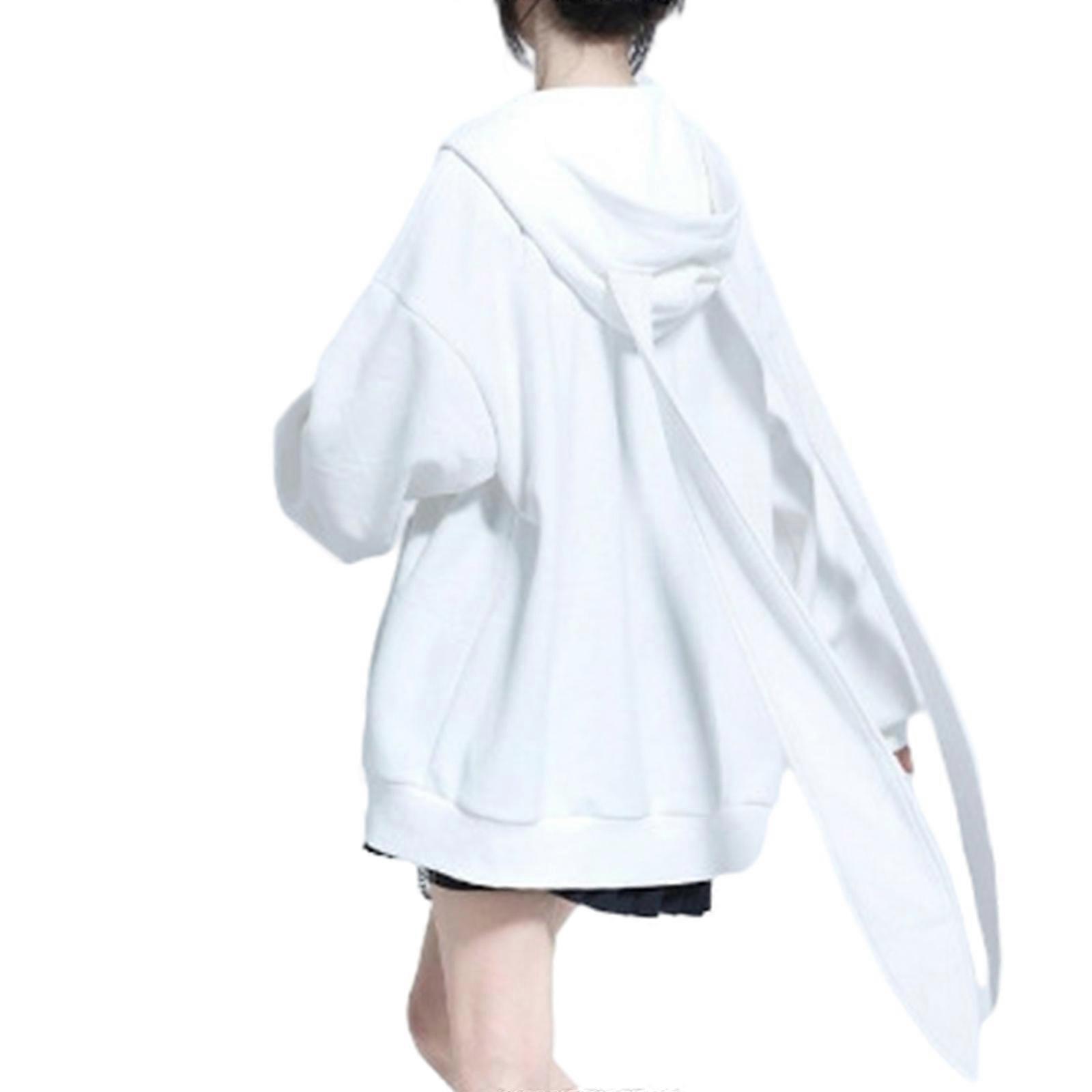 Women Japanese Y2K Zipper Up Hoodie Jackets Harajuku Cute Long