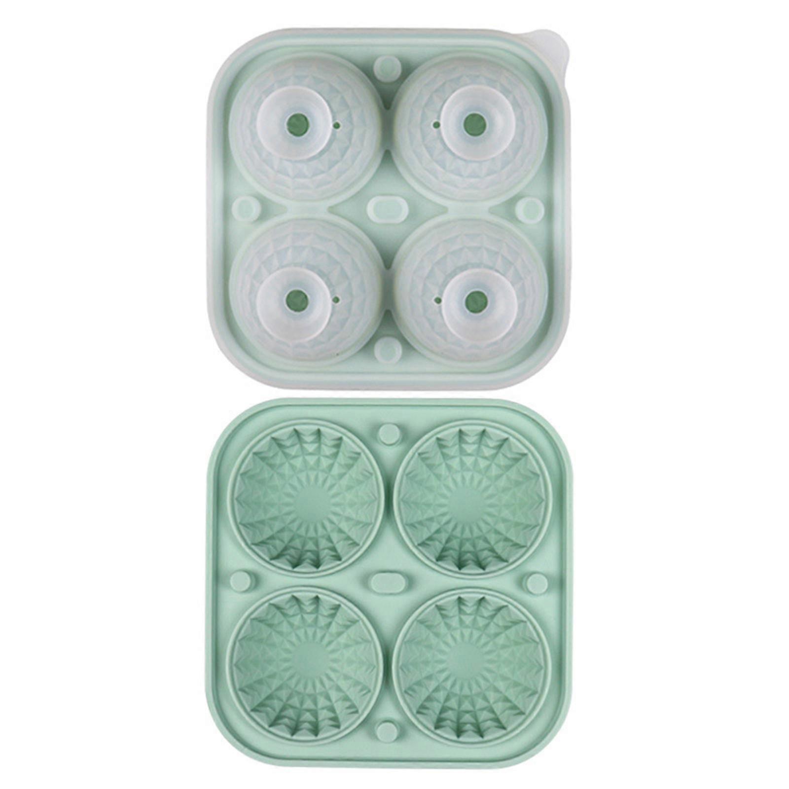 Ice Cube Tray for Freezers 4 Grid Silicone Molds Square Round Ice Makered for Whiskeys Cocktails Bar Tool Easy to Release