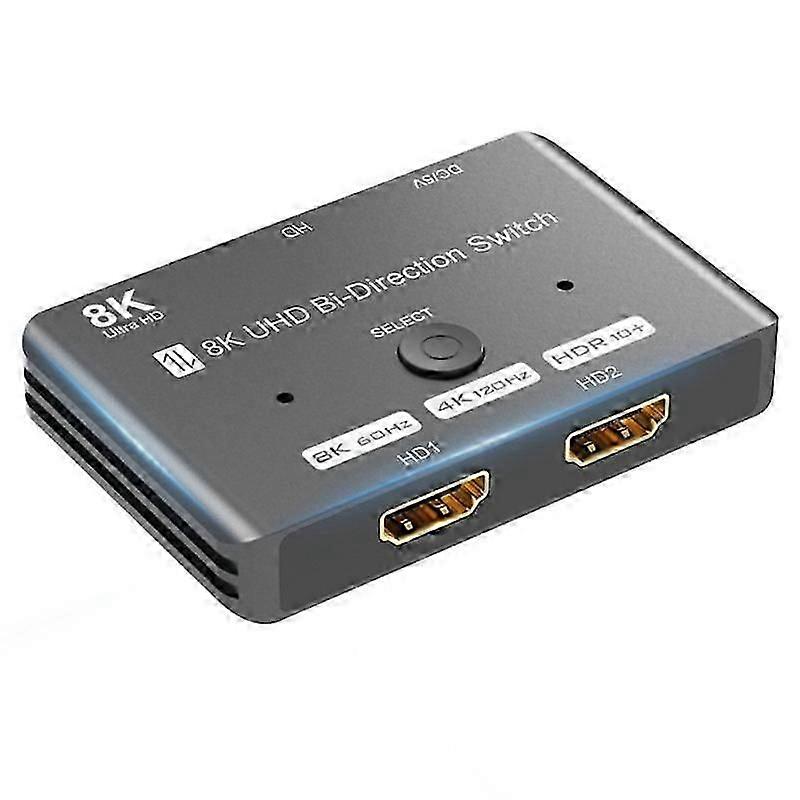 8K UHD -Compatible Switch 2 in 1 Out/1 in 2 Out Bi-Directional High Speed 48Gbps Switcher Support 8