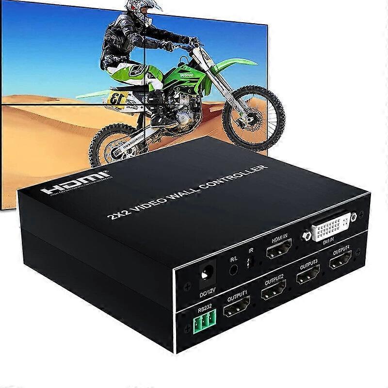 Controller per videowall 1080P 2 x 2 HDMI + DVI a 4 porte HDMI
