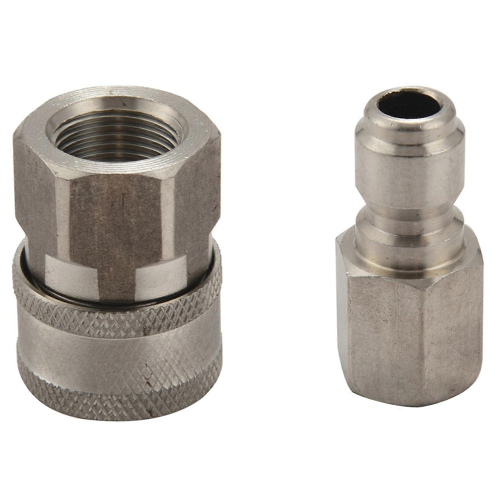 Stainless Steel Pressure Washer Adapter Set G3/8 Inch Female Quick Connect Plug And Socket For Atta