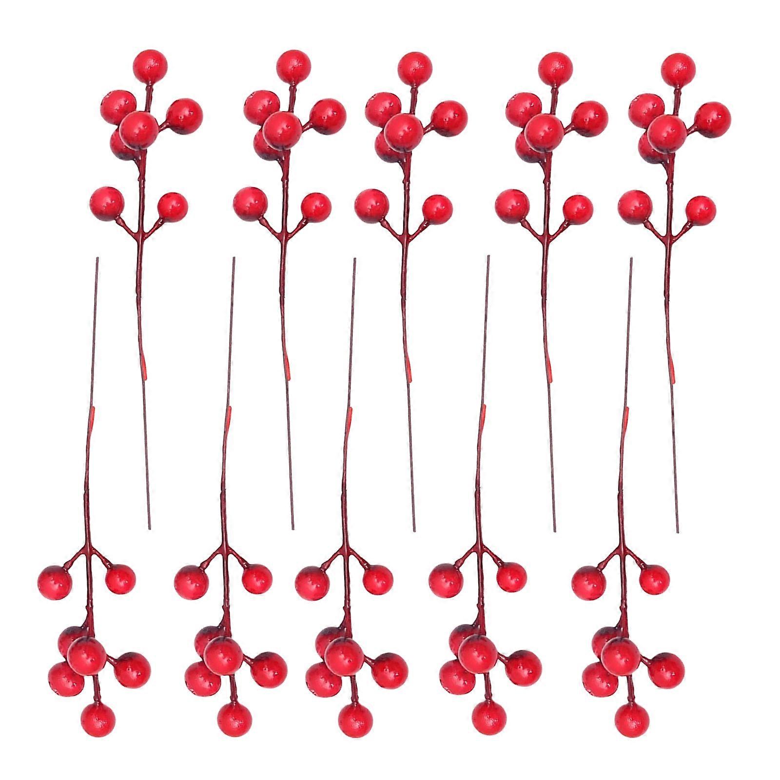 10pcs Decorative Artificial Berries Stems for Home and Wedding Arrangements Realistic Faux Fruit Branches Accessory