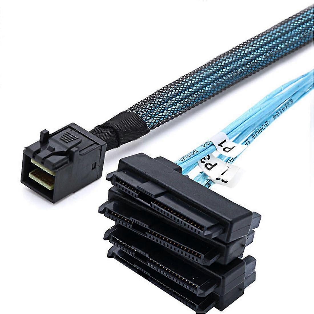 Mini SAS SFF-8643 Host 1 to 4 SAS SFF-8482 29Pin Target SAS Disk 6Gbps Data Server Raid Cable 0.5M