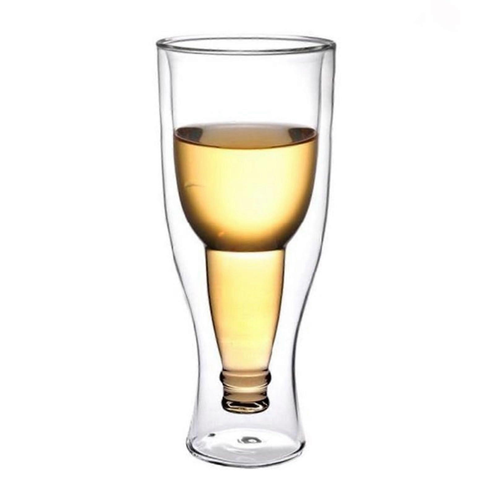 Double Wall Beer Glasses 9oz 12oz 17oz - Shatterproof Borosilicate Insulated Cups for Camping Home Bar Iced Drinks