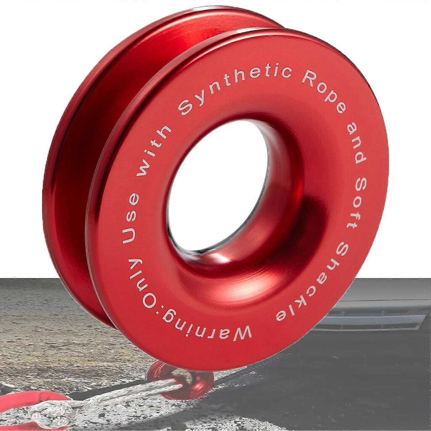 Red Soft Shackle Recovery Ring Winch Snatch Recovery Ring 41000 Lbs Winch Snatch Towing Ring,Tackle Pulley System for ATV UTV SUV Truck Towing Rcovery