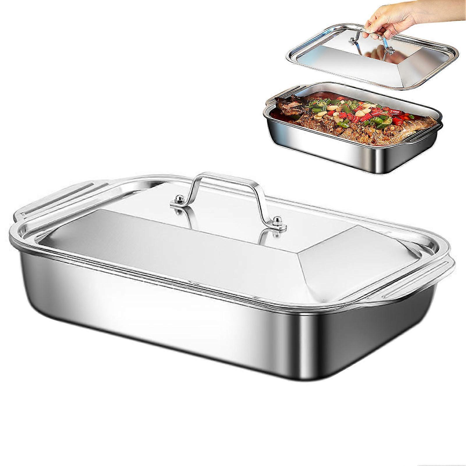 Grilled Fish Plate Baking Tray Convenient to Use with Handles Anti-Corrosion