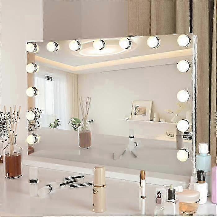 15-LED Hollywood Style Makeup Mirror with 3 Adjustable Lighting Modes USB Charging and Bulbs Only