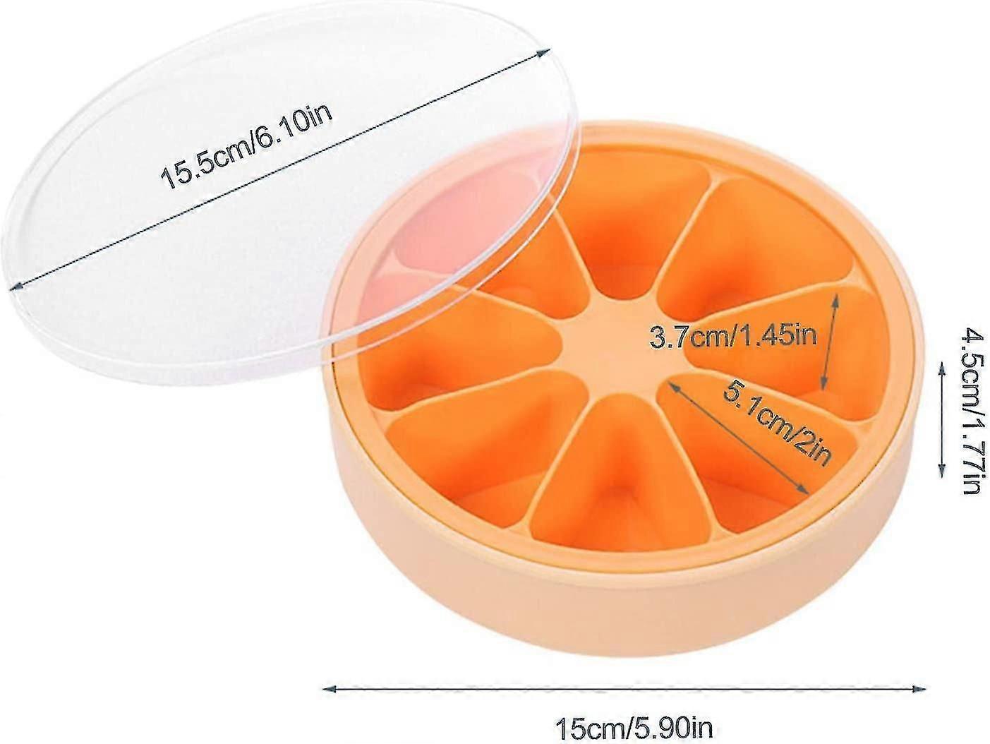 Easy To Release Orange Shaped Ice Cube Box