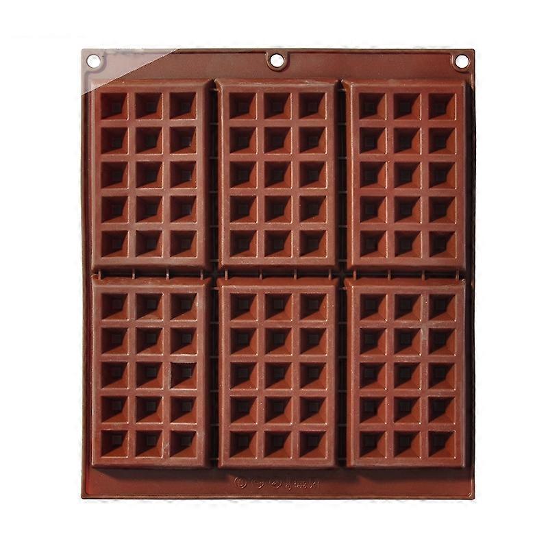 Silicone Baking Tools Cookie Chocolate Waffle Cake Mold,Style: 6-grid Waffle Mold
