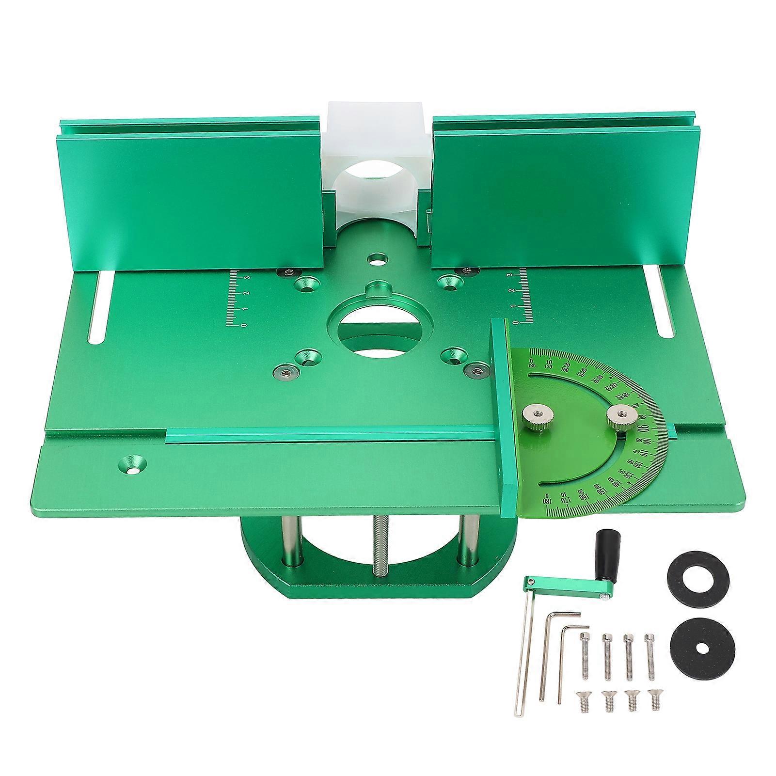 Woodworking Bench Router Plate System Adjustable Height Manual Router Table Lifting System Green