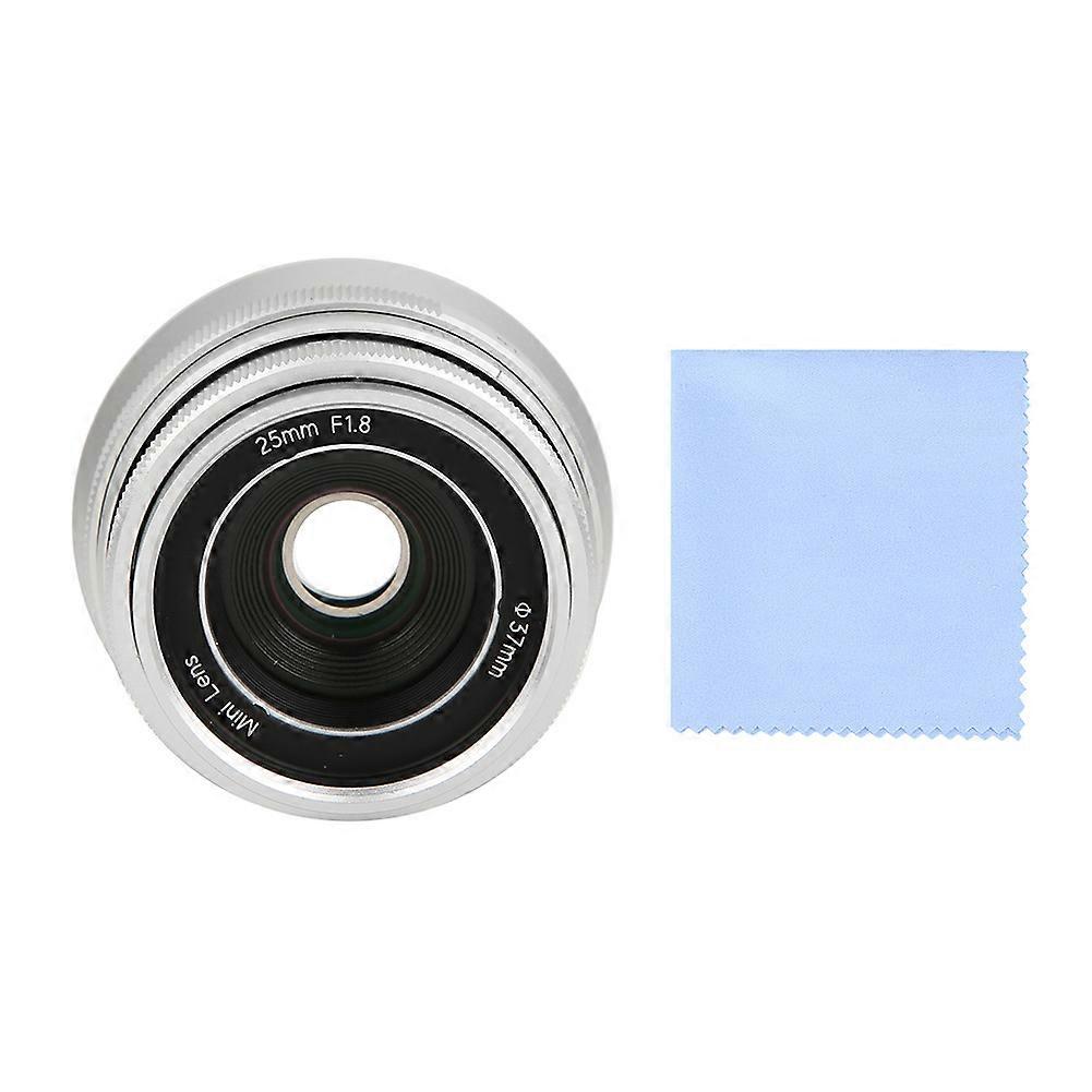 NEWYI 25mm F1.8 Mark II Optical Glass Silver Large Aperture Fixed Focus Manual Scenery Humanistic Camera Lens