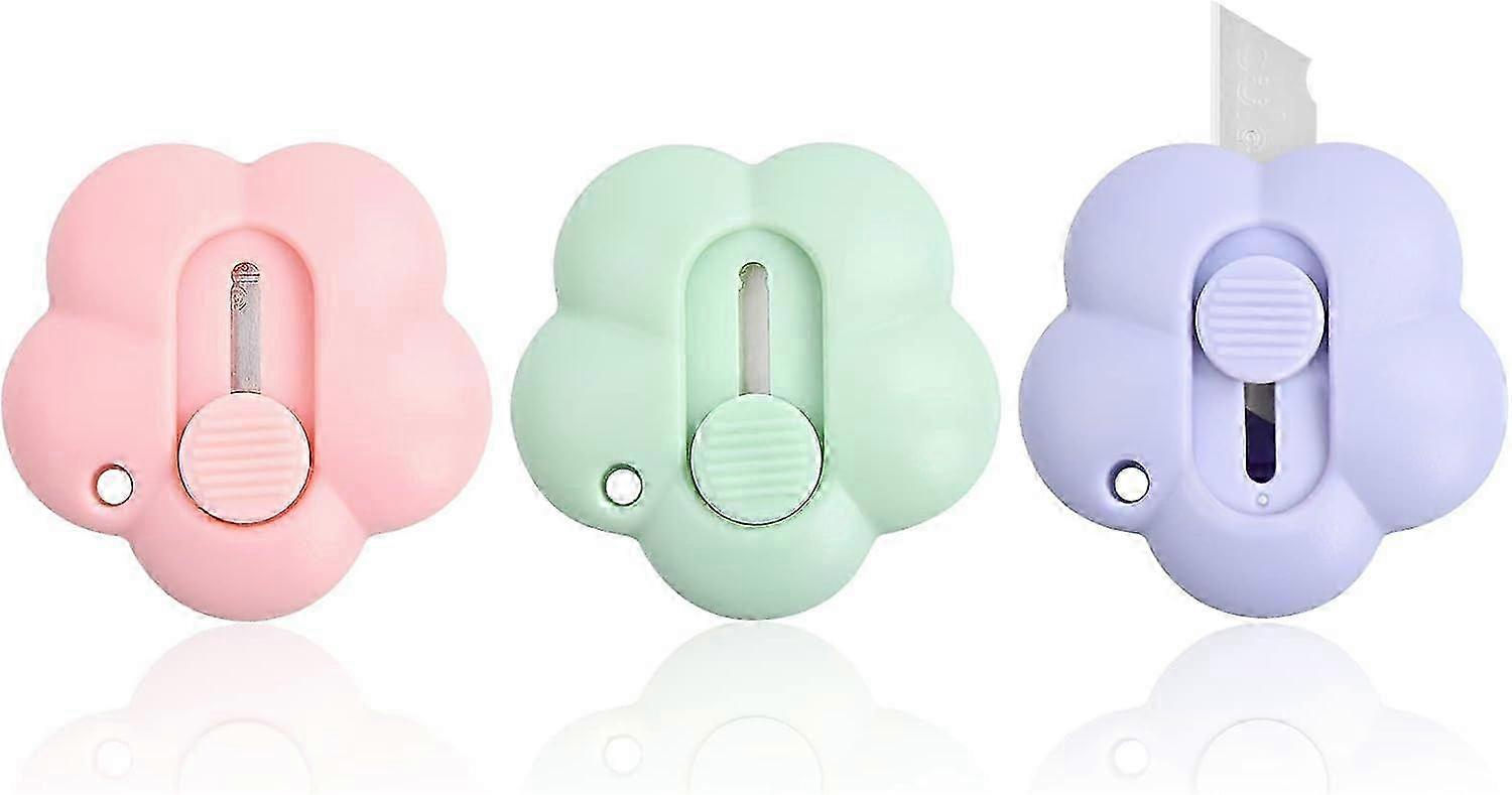 3-Piece Compact Retractable Paper Cutters with Sharp Edges for Safe and Effective Envelope Opening and Stationery Use