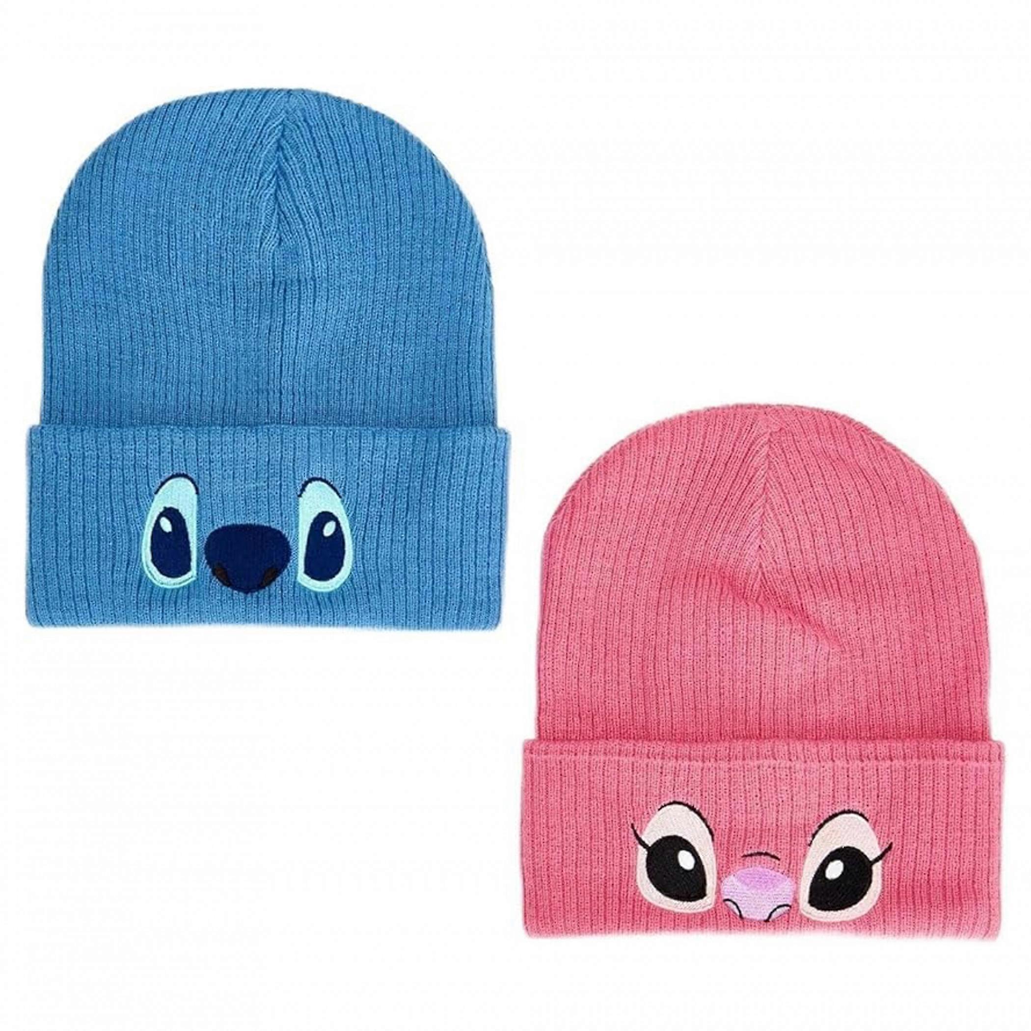 Lilo and Stitch - Stich and Angel Faces Set of 2 Cuff Beanies