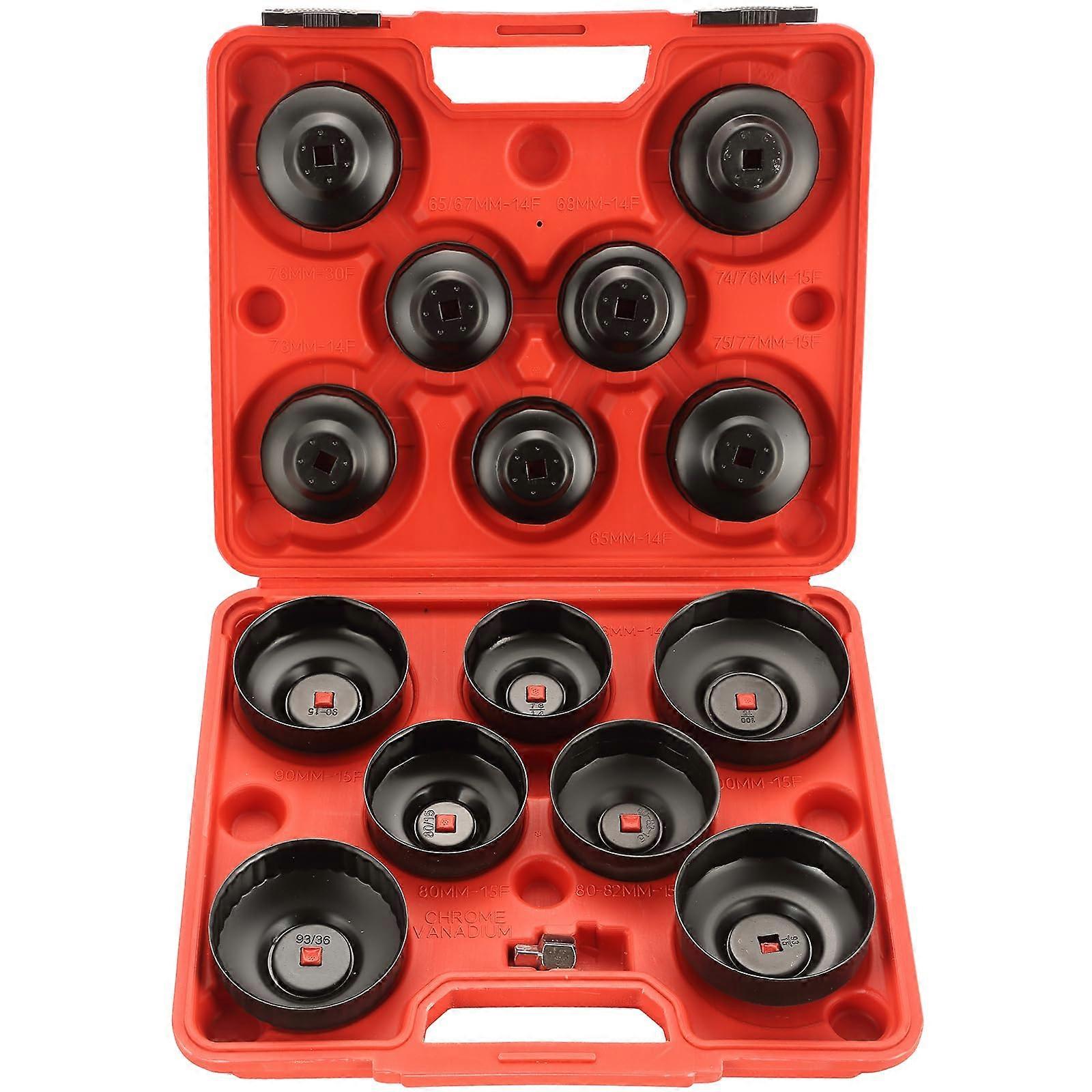 Oil Filter Cap Type Socket Wrench With 3/8 Inch Drive 15-Piece Universal Tool Set