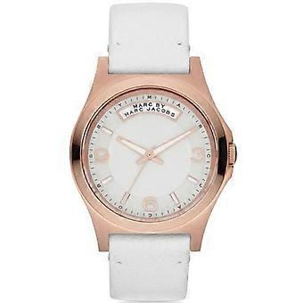 Damenuhr - MARC BY MARC JACOBS - BABY DAVE MBM1260 - Quarz - Analog - Weißes Leder