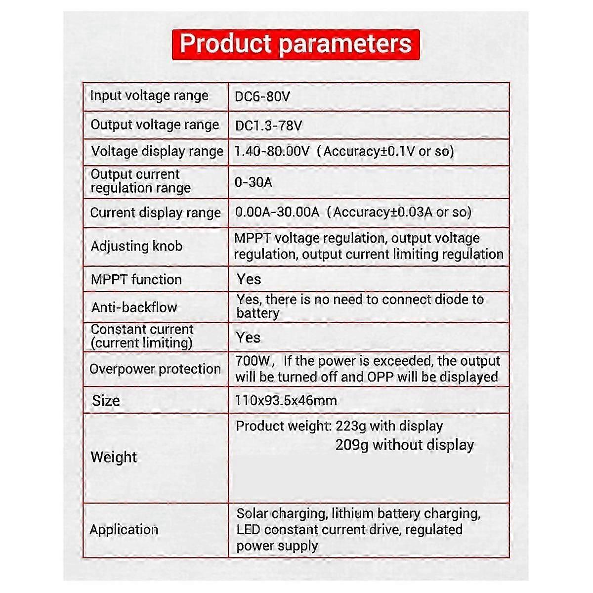 -SJ30 700W Synchronous Rectification 30A Automatic Buck-Boost Power Module Solar Charging MPPT,With