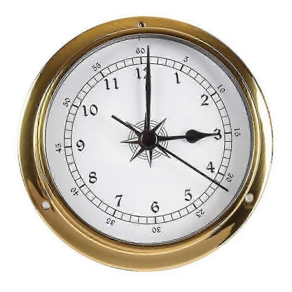 Clock, Wall Mounted Tester Copper Shell Marine for Weather Station, Wall Hanging Boat Using Clock, 115mm-Yvan