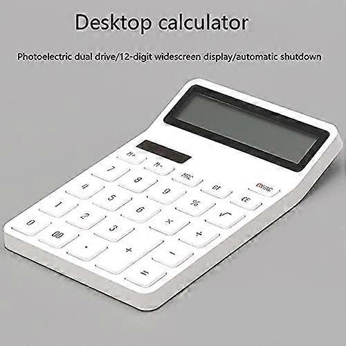 Desk Calculator, 12-Digit Office Calculator With Large Lcd Display Big Sensitive Button，Battery Desktop Calculators