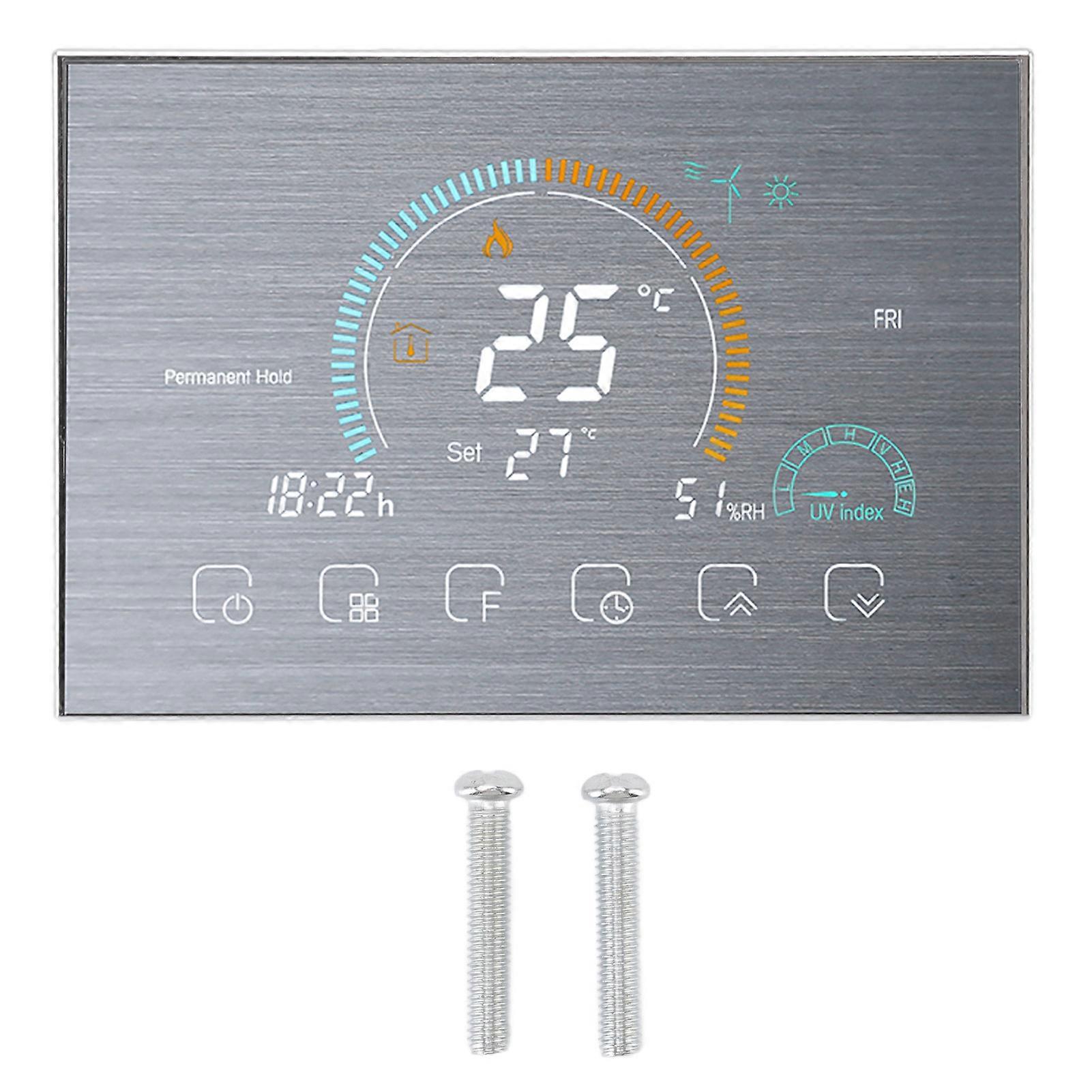 Thermostat Wifi APP Voice Control with LCD Boiler Interface Temperature Controller for Home Brushed Silver AC