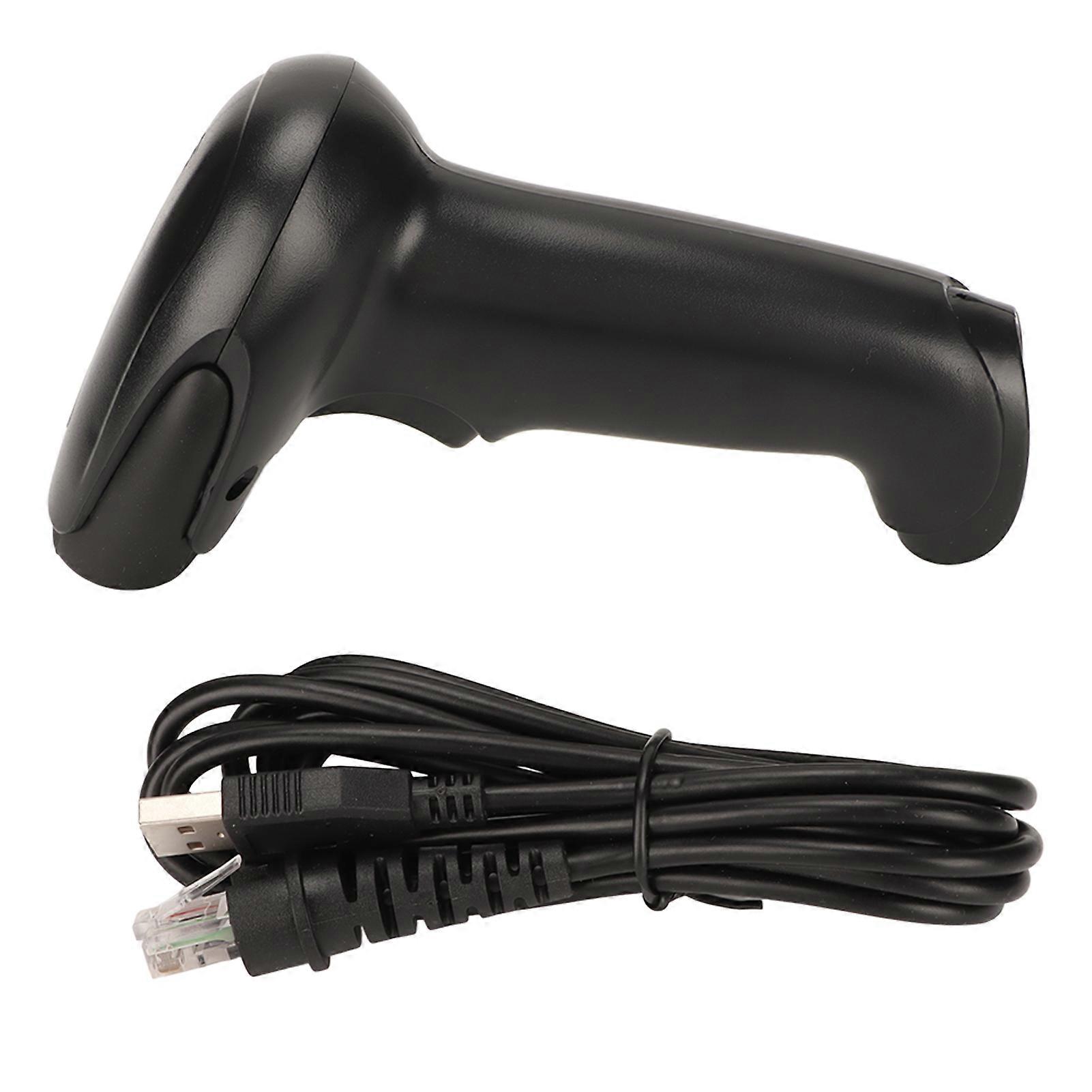 1D 2D Handheld Ergonomic Black Wired Barcode Scanner for Commercial Retail Warehousing Logistics