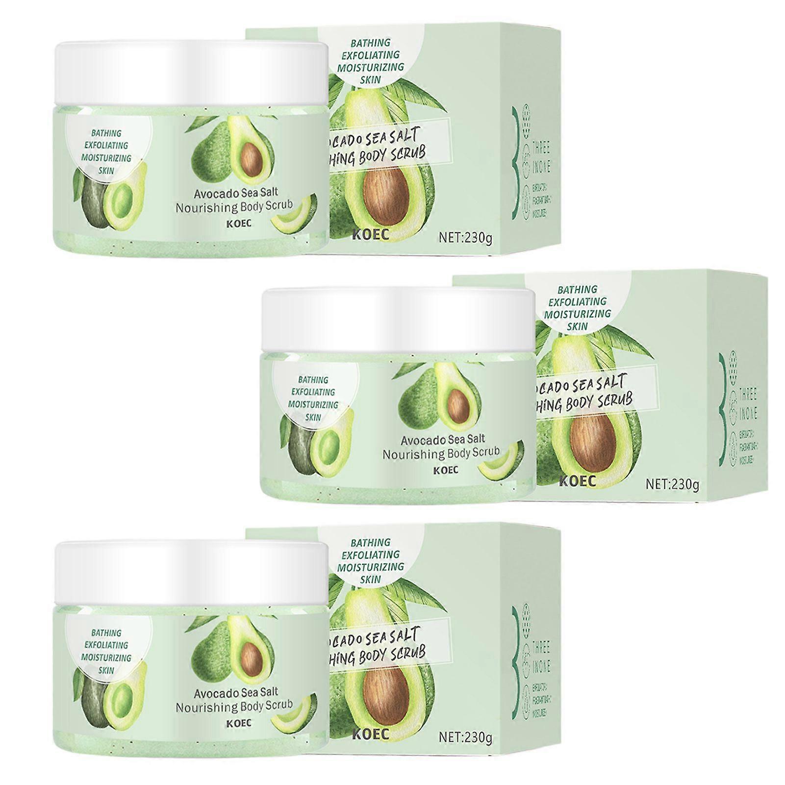 Avocado Brightening Body Scrub with Sea Salt Deep Cleansing Moisturizing for Women Men Daily Use Home Travel