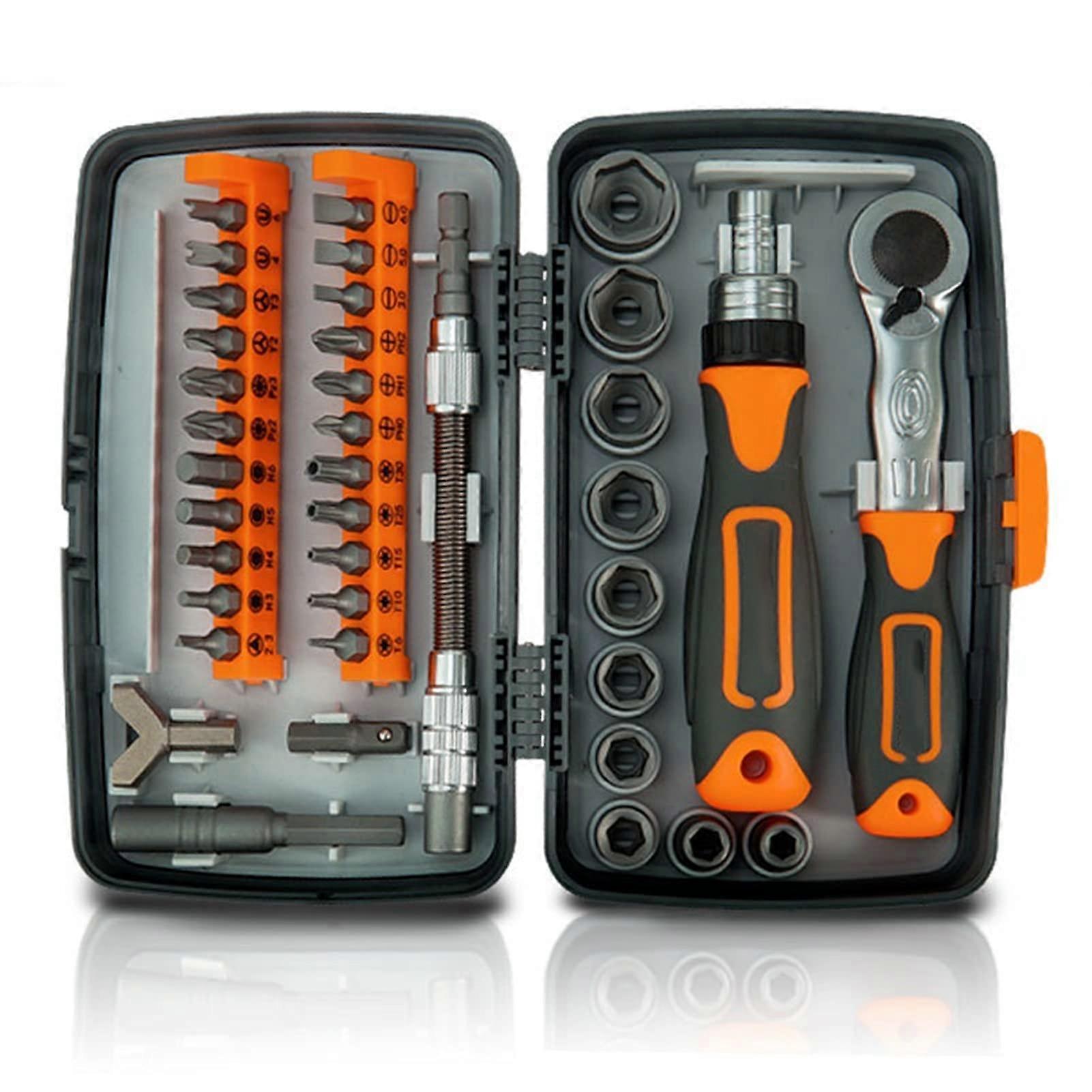 Hand Tool Set Multi 38in1 LaborSaving Ratchet Tools Screwdriver Set,Household Combination Toolbox Hardware Screw Hand Tools Sets Tool Kit